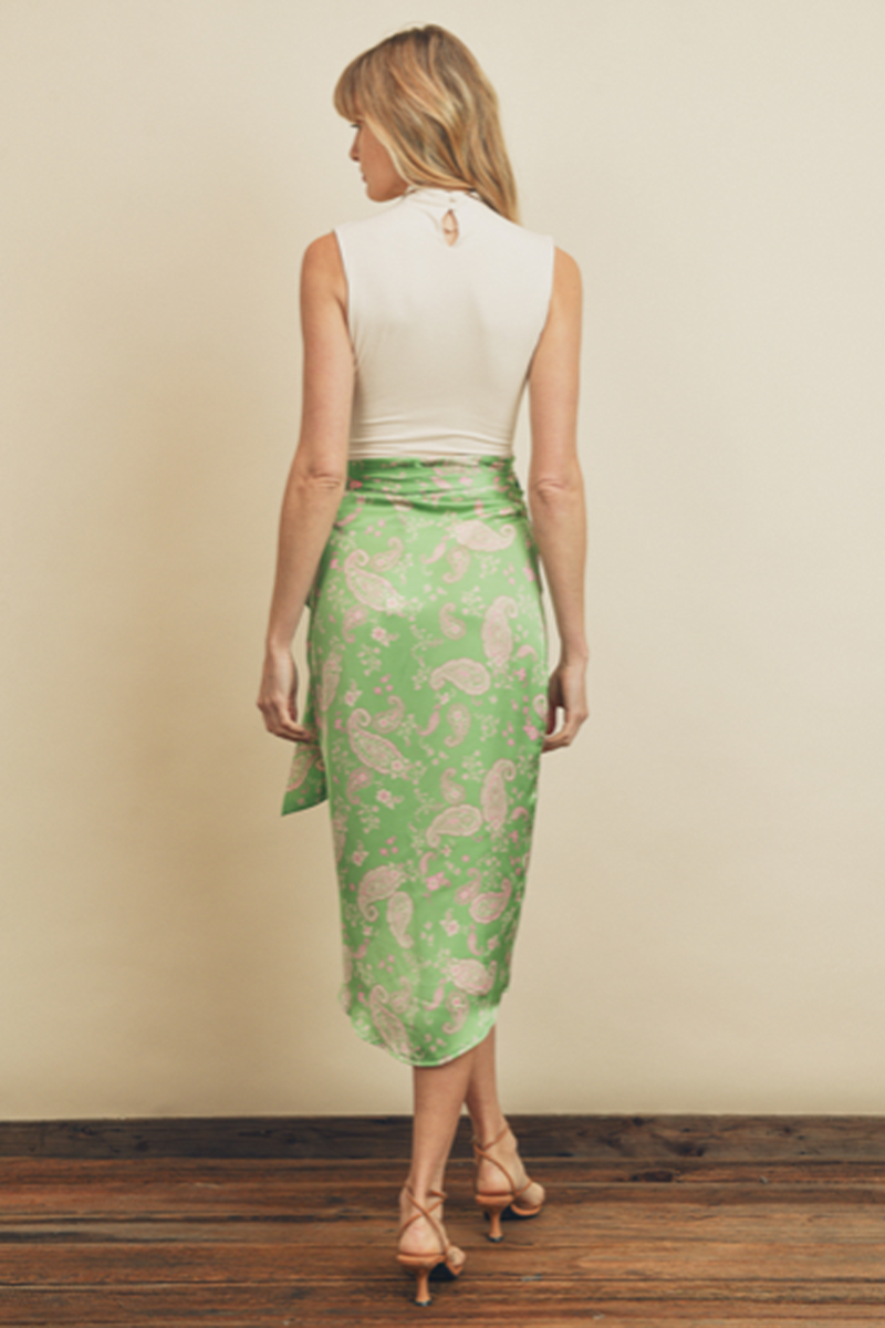 ISLAND GLAM MIDI WRAP SKIRT