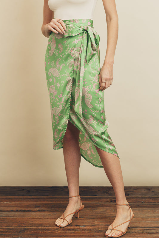 ISLAND GLAM MIDI WRAP SKIRT